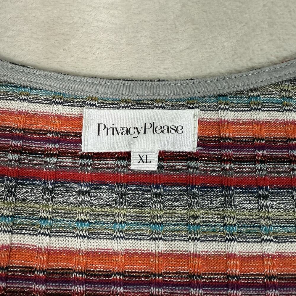 Revolve Privacy Please Women's Mini Dress XL Striped Metallic Ribbed - Picture 4 of 9